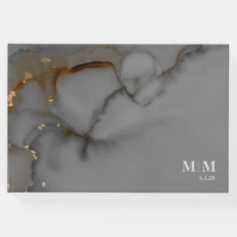 グレーエレガントアルコールイ結婚ンク金ゴールド ゲストブック