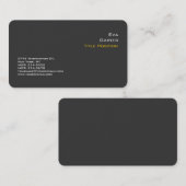 グレーエレガントイエロープロフェッショナルモダン 名刺 (正面/裏面)