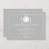 グレーエレガントウェディングリハーサルディナー招待状 招待状 (正面/裏面)
