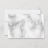 グレーエレガントウォーター色ピンクローズベアフットブライド™ 出欠カード (裏面)