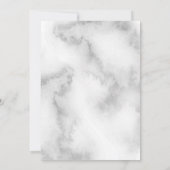 グレーエレガントウォーター色ピンクローズベアフットブライド™ 招待状 (裏面)