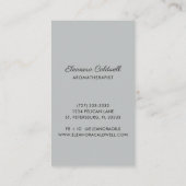 グレーエレガントエッセンシャル油アロマセラピー 名刺 (裏面)