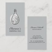 グレーエレガントエッセンシャル油アロマセラピー 名刺 (正面/裏面)
