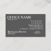 グレーエレガントエテートデザイン（写真あり） 名刺 (裏面)