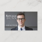 グレーエレガントエテートデザイン（写真あり） 名刺 (正面)