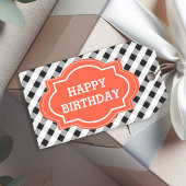 グレーエレガントオレンジパーソナライズされたハッピーバースデー ギフトタグ