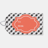 グレーエレガントオレンジパーソナライズされたハッピーバースデー ギフトタグ (裏面横)