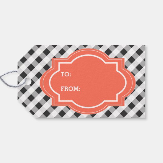 グレーエレガントオレンジパーソナライズされたハッピーバースデー ギフトタグ (裏面横)