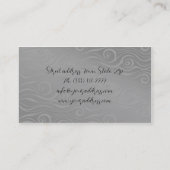 グレーエレガントカーブヘア&美しいサロンカード 名刺 (裏面)