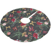 グレーエレガントクリスマス植物緑のパターン ブラッシュドポリエステルツリースカート (アングル)