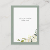 グレーエレガントグリーンフローラの結婚詳細 エンクロージャーカード (裏面)