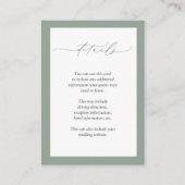 グレーエレガントグリーンフローラの結婚詳細 エンクロージャーカード (正面)