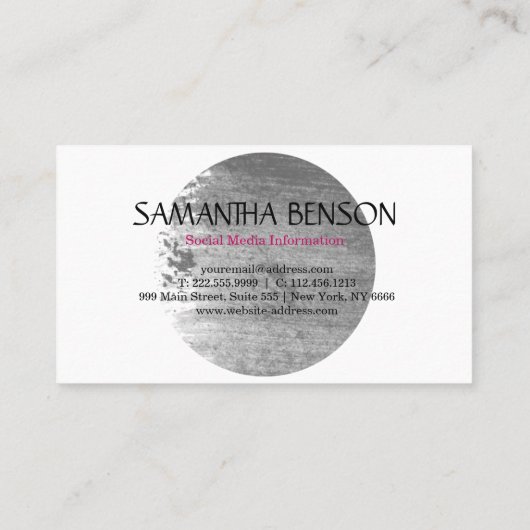 グレーエレガントコンテンポラリーウォーター色ブラシ付き 名刺 (裏面)