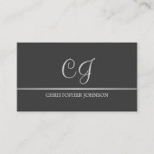 グレーエレガントシルバフェイクラインモノグラム弁護士 名刺 (正面)