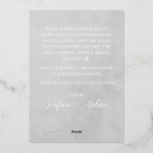 グレーエレガントシルバー箔(写真付き)日付を保存 箔招待状 (裏面)