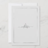 グレーエレガントシルバー紙吹雪縁ど卒業 招待状 (裏面)