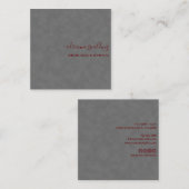 グレーエレガントスエードレザーテクスチャプロフェッショナル スクエア名刺 (正面/裏面)