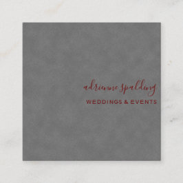 グレーエレガントスエードレザーテクスチャプロフェッショナル スクエア名刺