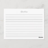 グレーエレガントスクリプトブライダルシャワーレシピカード ポストカード (裏面)