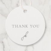 グレーエレガントスクリプトモノグラ結婚ムの フェイバータグ (正面)