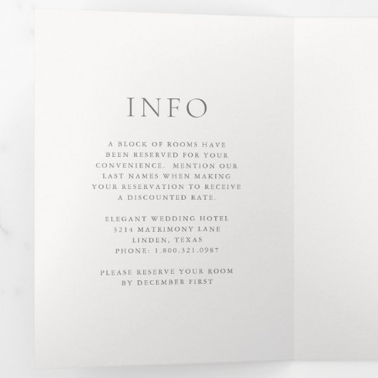 グレーエレガントスクリプトモノグラ結婚ムの 三つ折り招待状 (内部最初)