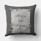 グレーエレガントスパークルフレームバレンタイン クッション (裏面)