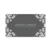 グレーエレガントダマスク白ヴィンテージレースフレーム