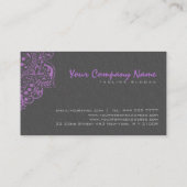 グレーエレガントダマスパープルヴィンテージレース2 名刺 (裏面)