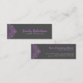 グレーエレガントダマスパープルヴィンテージレース2a スキニー名刺 (正面/裏面)