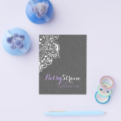 グレーエレガントダマスホワイトレースリバーシブル チラシ (シングル)