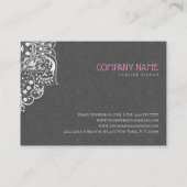 グレーエレガントダマスホワイトレース 名刺 (裏面)