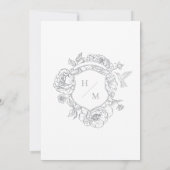 グレーエレガントチノイスリーバード&クレスト結婚ズ 招待状 (裏面)