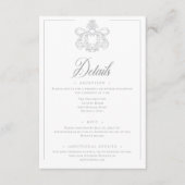 グレーエレガントチノワセリーバードクレスト結婚の詳細 エンクロージャーカード (正面)