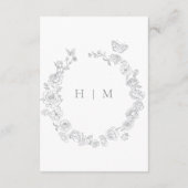 グレーエレガントチノワセリーバードクレスト結婚の詳細 エンクロージャーカード (裏面)