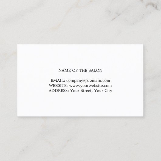 グレーエレガントテクスチャ金ゴールドシザー美容師 名刺 (裏面)