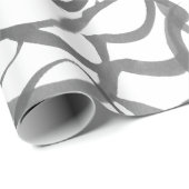 グレーエレガントニュートラル渦抽象芸術水色 ラッピングペーパー (ロールコーナー)