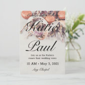 グレーエレガントバラ結婚式招待状 招待状 (スタンド正面)