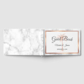 グレーエレガントバラ金ゴールドパームツリーマーブル結婚ズ ゲストブック (全面)