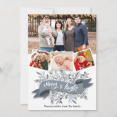 グレーエレガントパイン枝リボンスクリプモダント写真 シーズンカード (正面)