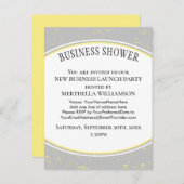 グレーエレガントビジネスシャワー インビテーションポストカード (正面/裏面)