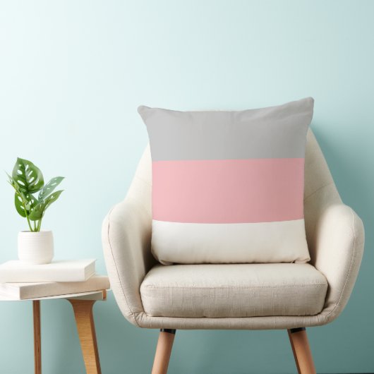 グレーエレガントピンクとホワイト装飾用クッション クッション (椅子)
