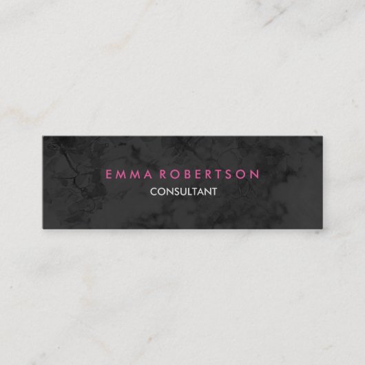 グレーエレガントピンクスキニーモダンプロフェッショナル スキニー名刺 (正面)