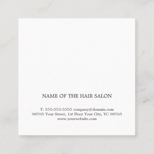 グレーエレガントフェイク金ゴールドヘアスタイリストアポイントメント 予約カード (裏面)