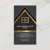 グレーエレガントフェイク金ゴールドホームビルダ建築 名刺 (正面)