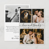 グレーエレガントフォトの結婚サンキューカード サンキューカード (正面/裏面)