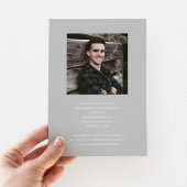 グレーエレガントフォト卒業 案内状