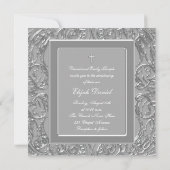 グレーエレガントフォト《キリスト教》洗礼式や命名式招待状 招待状 (裏面)