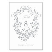 グレーエレガントフランスのビクトリアンフローラ群 テーブルナンバー (正面)