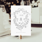 グレーエレガントフランスのビクトリアンフローラ群 テーブルナンバー