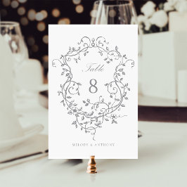 グレーエレガントフランスのビクトリアンフローラ群 テーブルナンバー